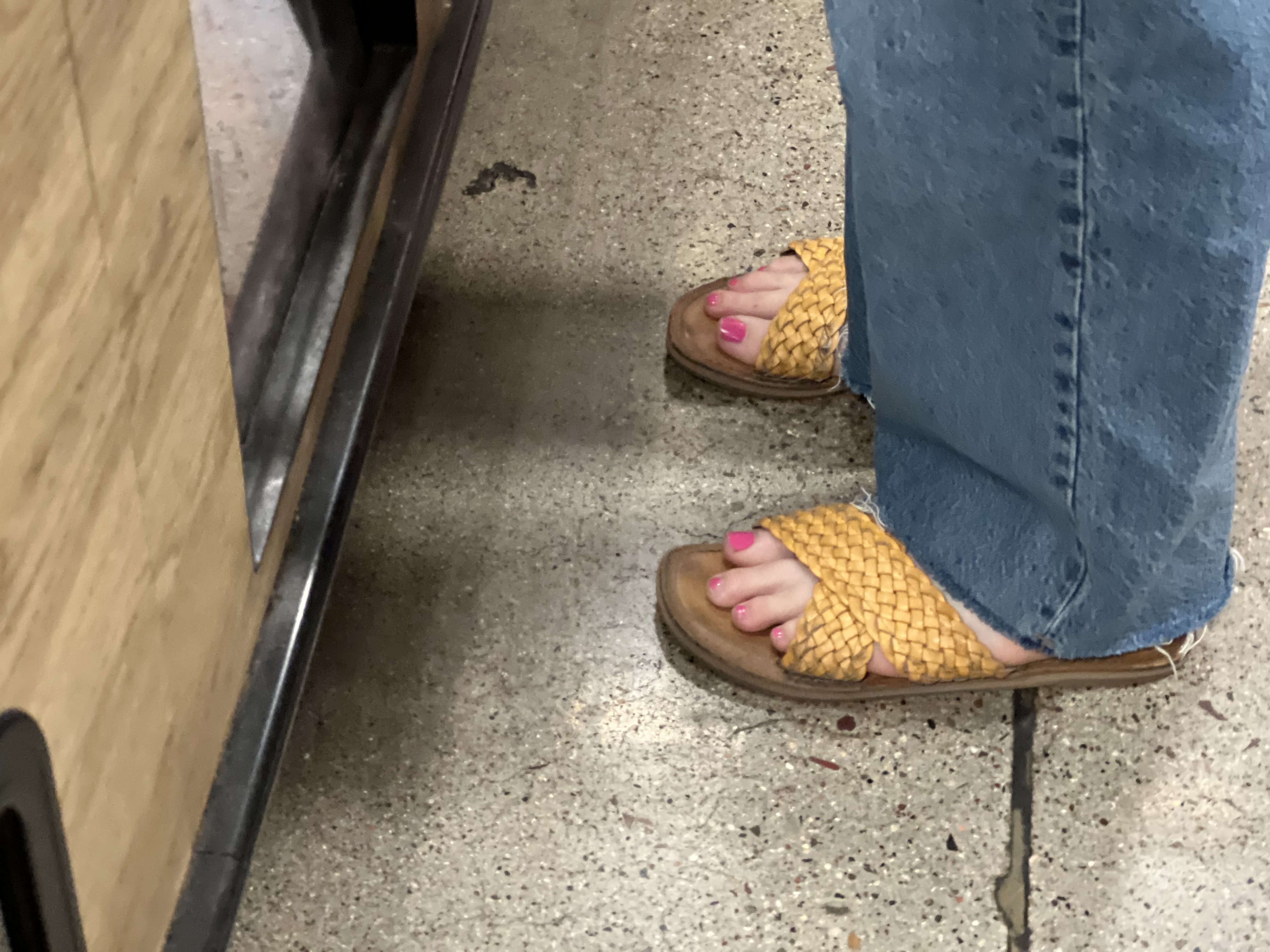 Gilf and milf feet at supermarket — 8